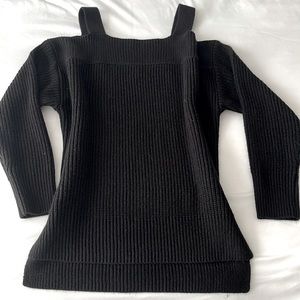 Black Cold Shoulder Sweater